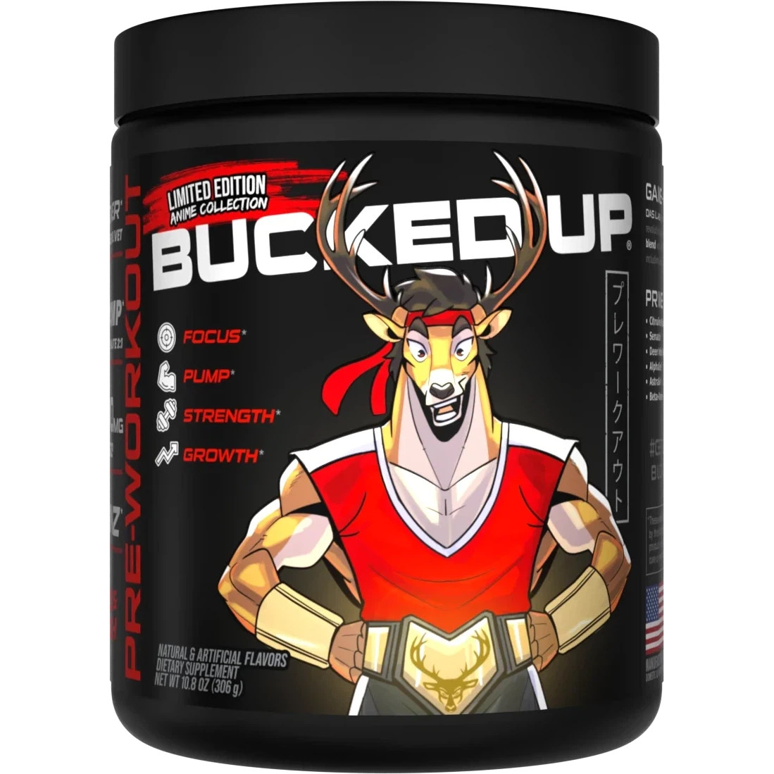 Bucked Up Pre-Workout Anime Series-30 servings-Yuzu / Peach-N101 Nutrition