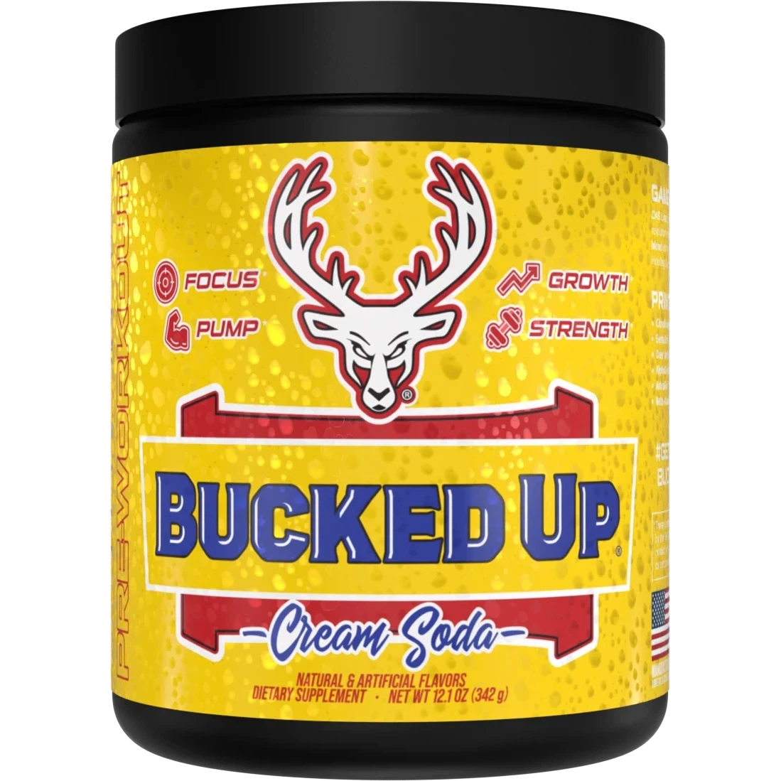 Bucked Up Pre-Workout Soda Line-30 servings-Cream Soda-N101 Nutrition