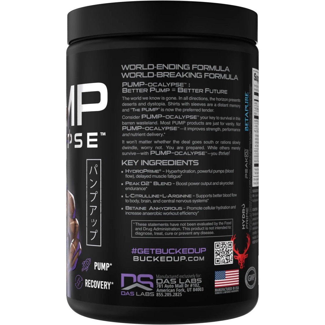 Bucked Up Pump-Ocalypse Anime Series-30 servings-Yuzu / Peach-N101 Nutrition