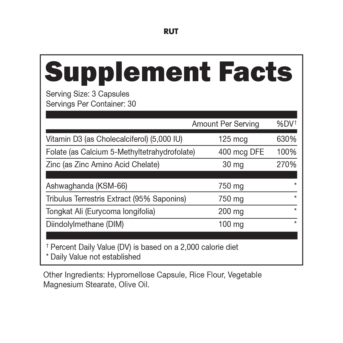 Bucked Up RUT Testosterone Booster-N101 Nutrition
