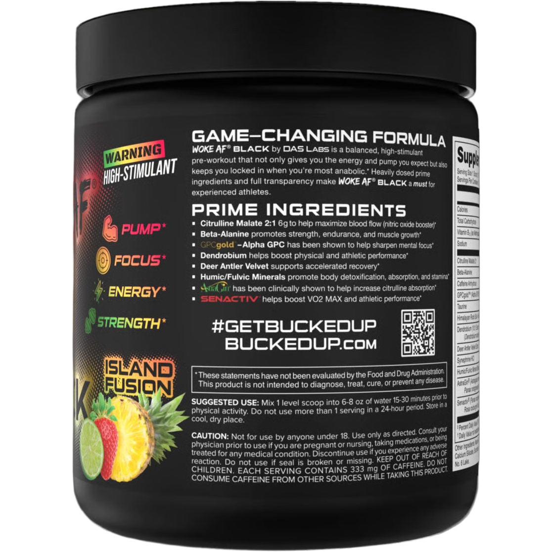 Bucked Up WOKE AF BLACK-N101 Nutrition
