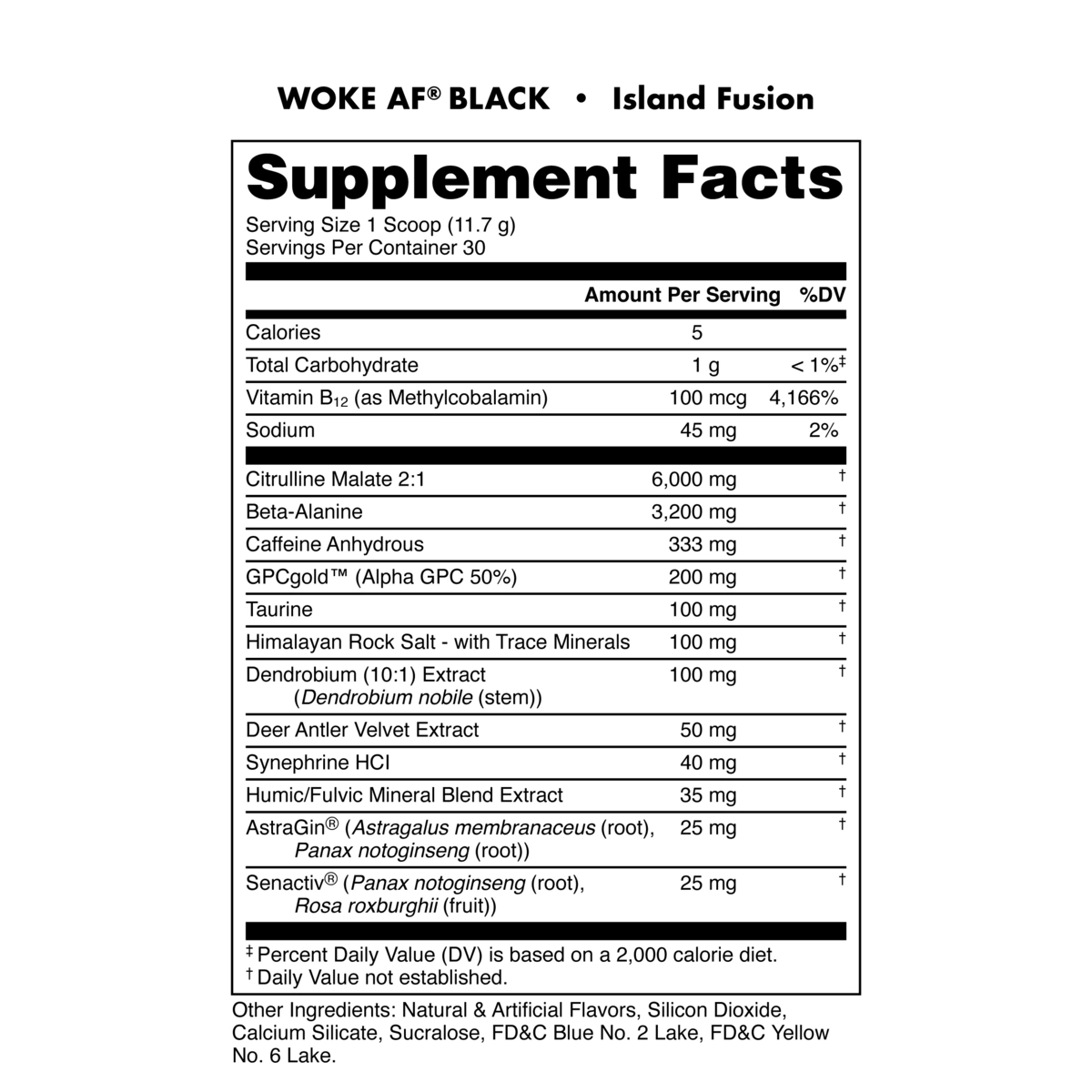 Bucked Up WOKE AF BLACK-N101 Nutrition