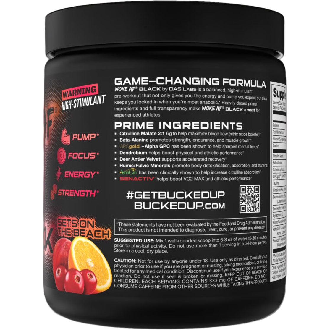 Bucked Up WOKE AF BLACK-N101 Nutrition