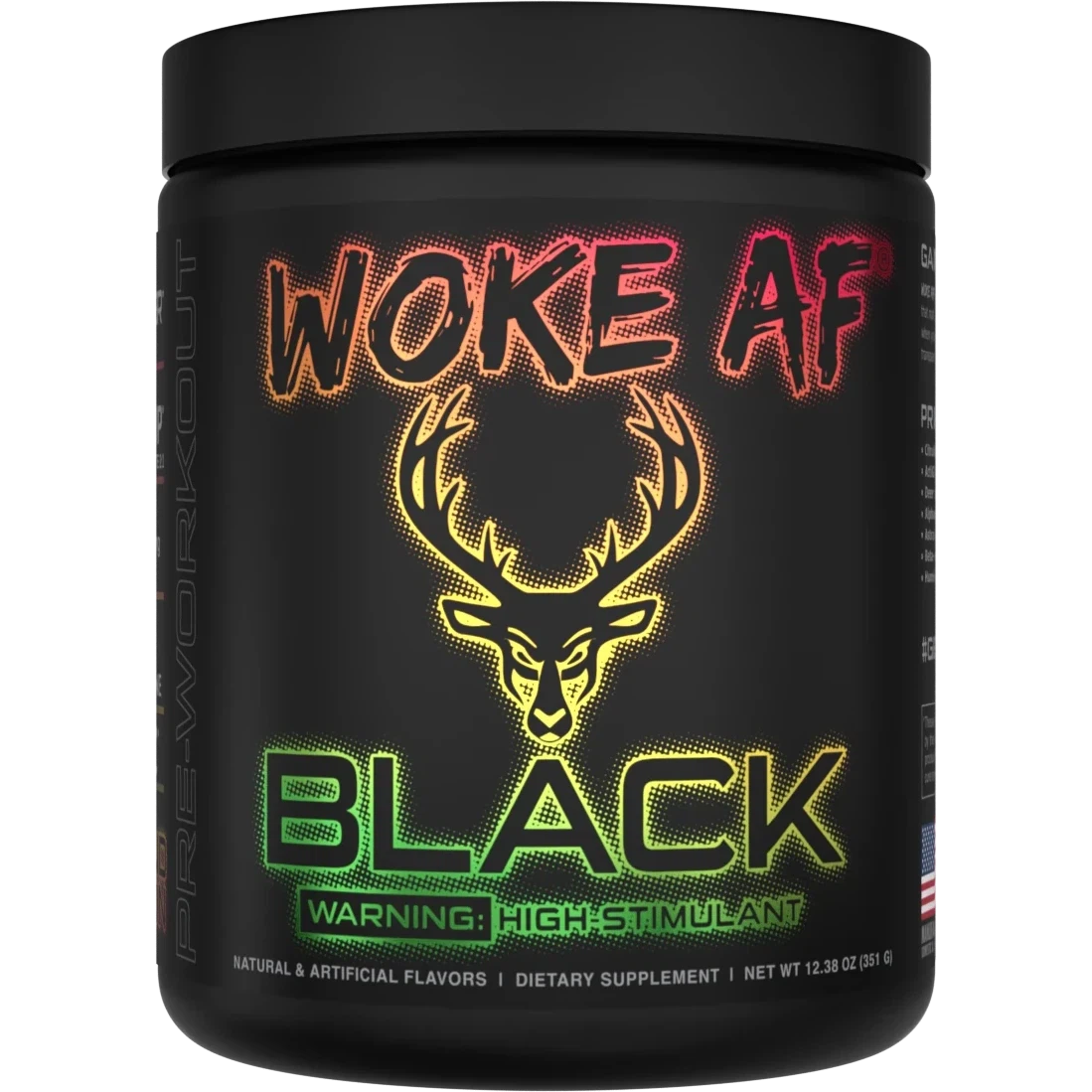 Bucked Up WOKE AF BLACK Pre-Workout-30 servings-Island Fusion (Strawberry-Pineapple-Lime)-N101 Nutrition