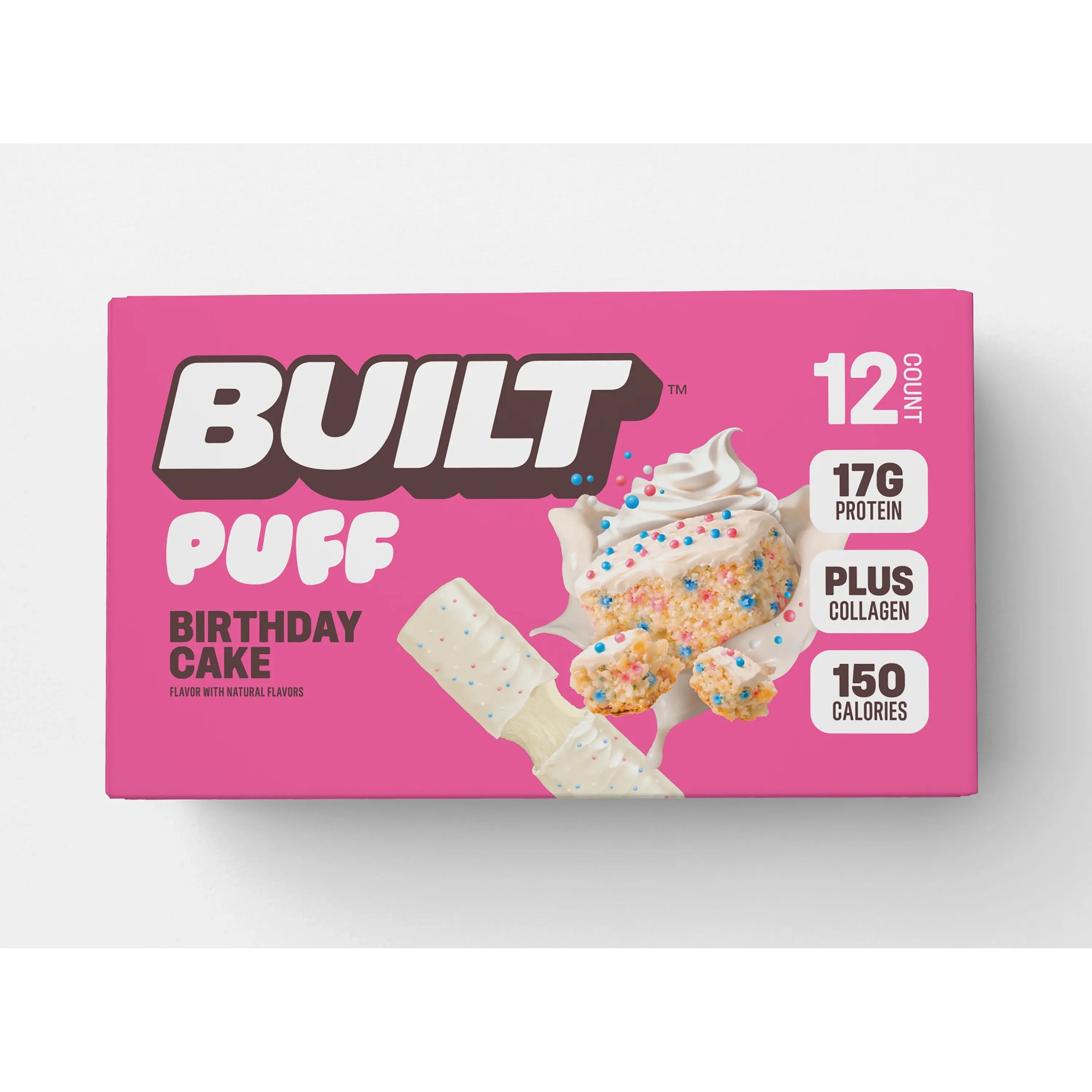 BUILT Puff Bar-Box (12 bars)-Birthday Cake-N101 Nutrition
