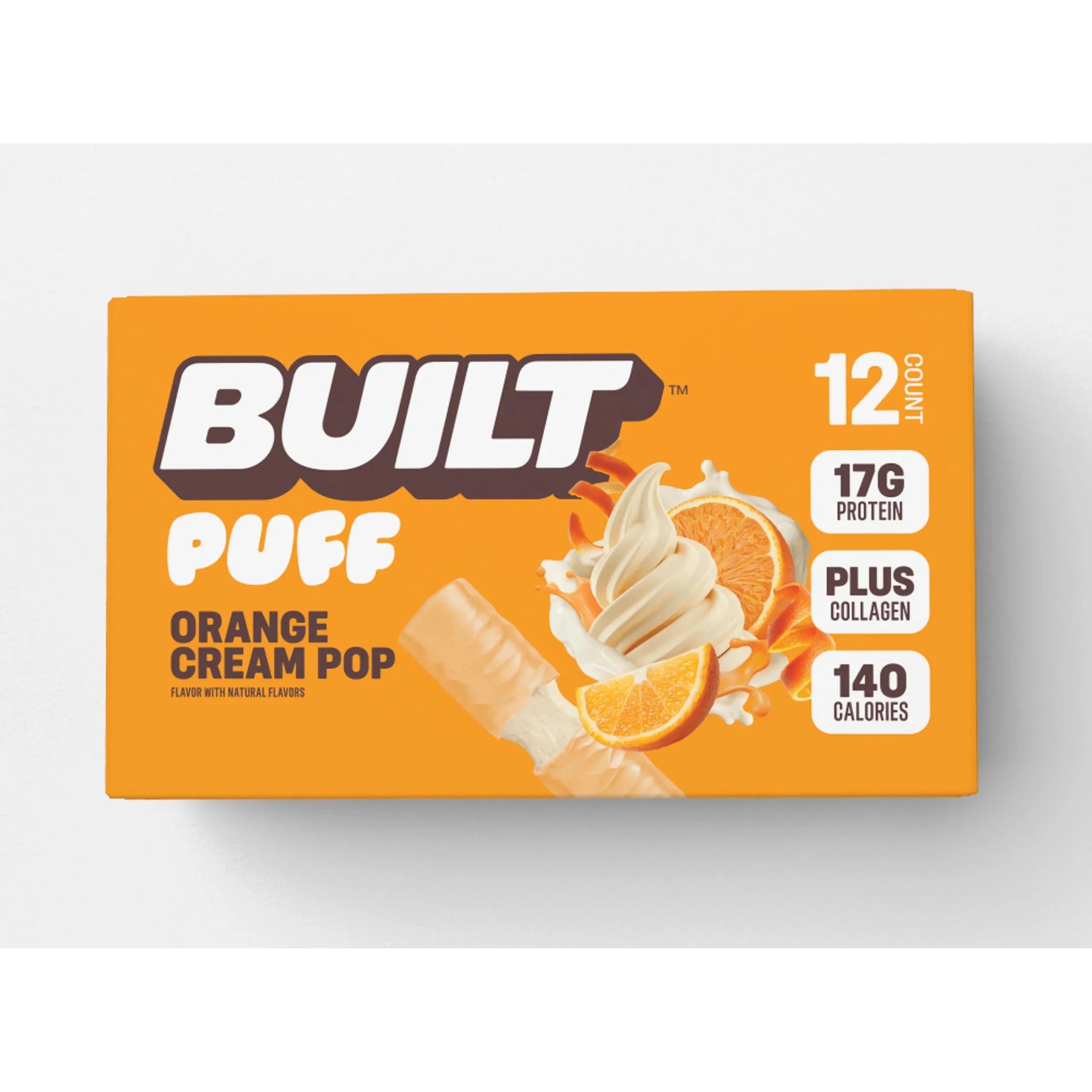 BUILT Puff Bar-Box (12 bars)-Orange Cream Pop-N101 Nutrition