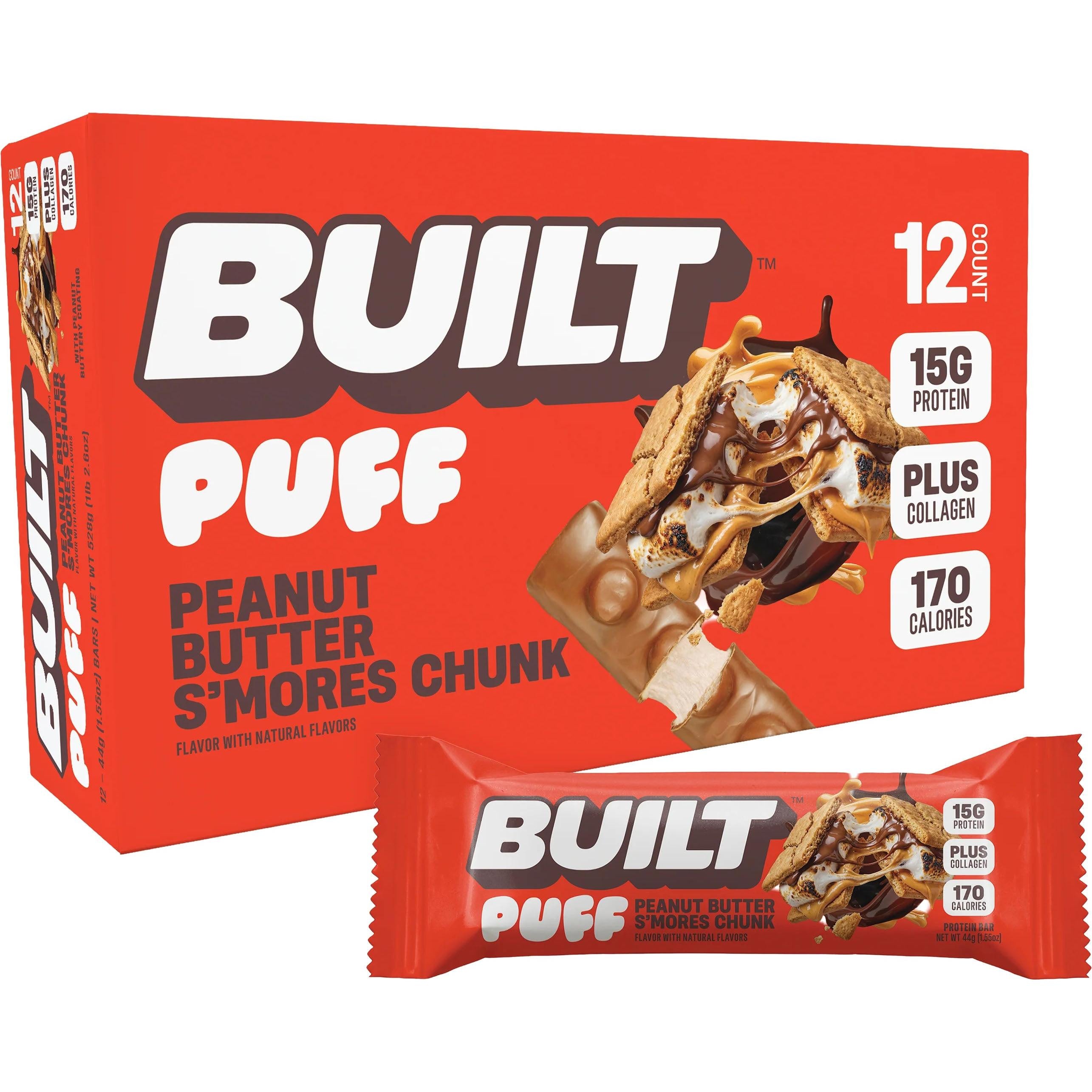 BUILT Puff Bar-Box (12 bars)-Peanut Butter S'mores Chunk-N101 Nutrition