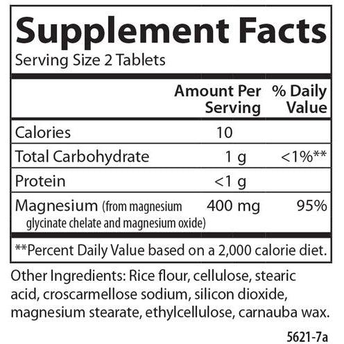 Carlson Chelated Magnesium Glycinate 400 mg-120 tablets-N101 Nutrition