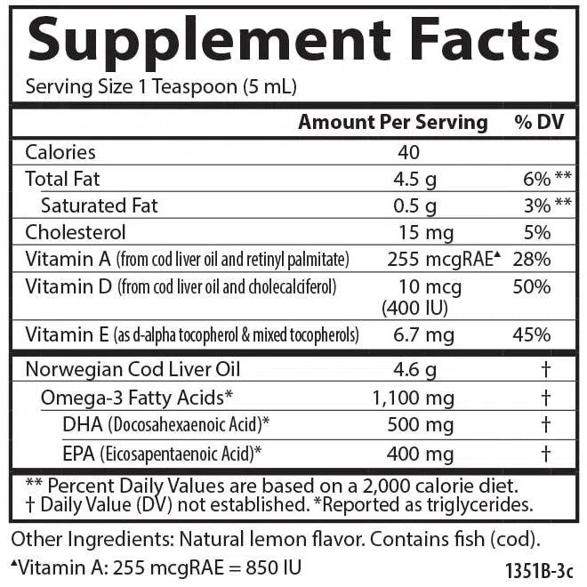 Carlson Cod Liver Oil Liquid-N101 Nutrition