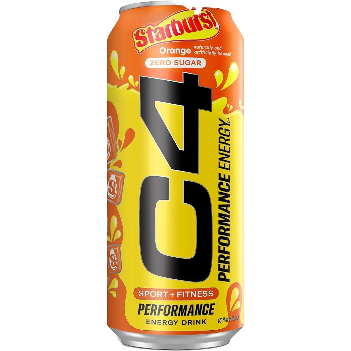 Cellucor C4 Performance Energy Drink (Carbonated)-Can (16 fl oz / 473 mL)-Starburst® Orange-N101 Nutrition