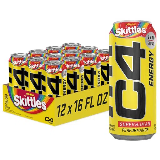 Cellucor C4 Performance Energy Drink (Carbonated)-Case (12 cans)-Skittles™-N101 Nutrition