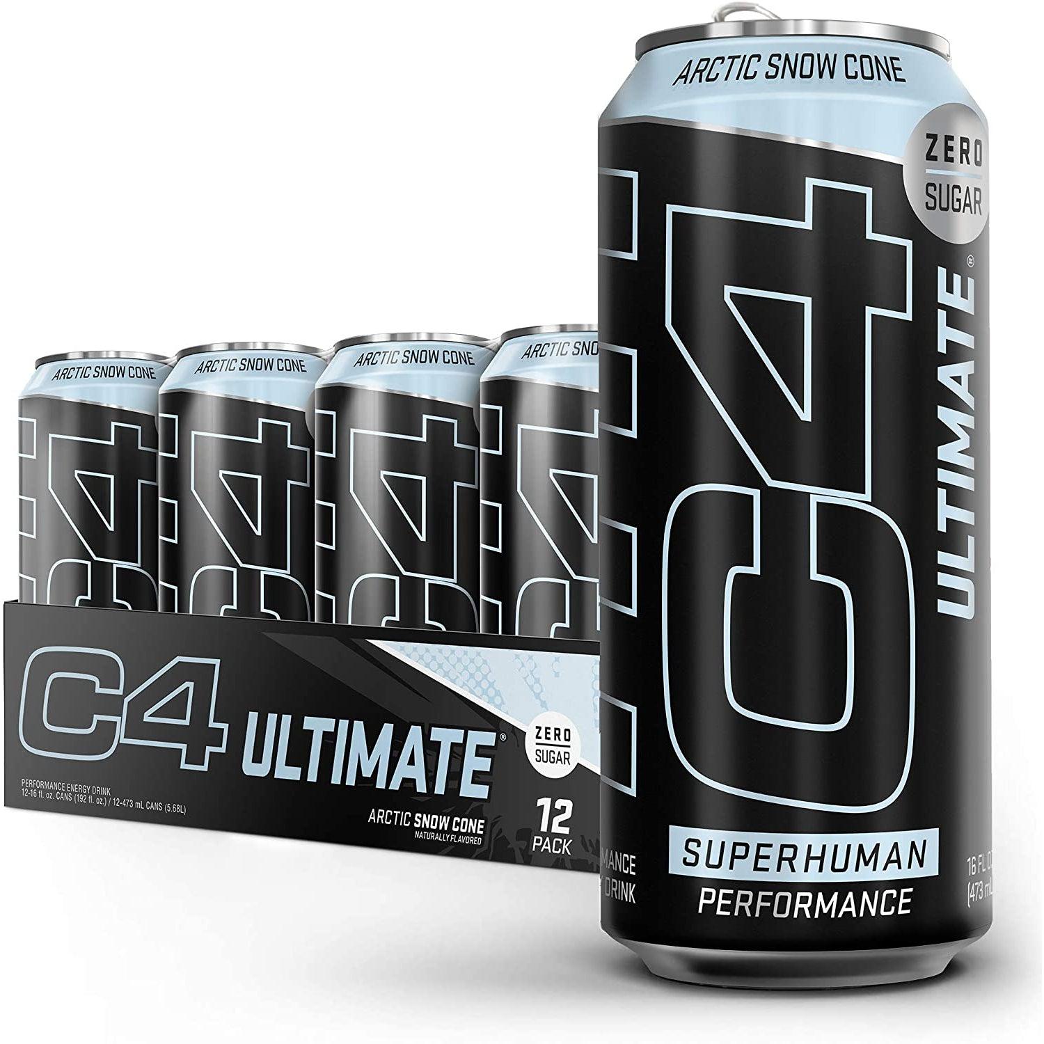 Cellucor C4 Ultimate Carbonated Drink-Case (12 cans)-Arctic Snow Cone-N101 Nutrition