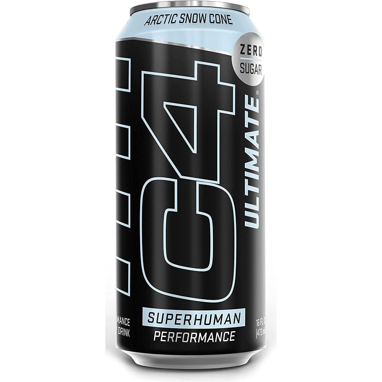 Cellucor C4 Ultimate Carbonated Drink-Single 16 fl oz (473 mL)-Arctic Snow Cone-N101 Nutrition