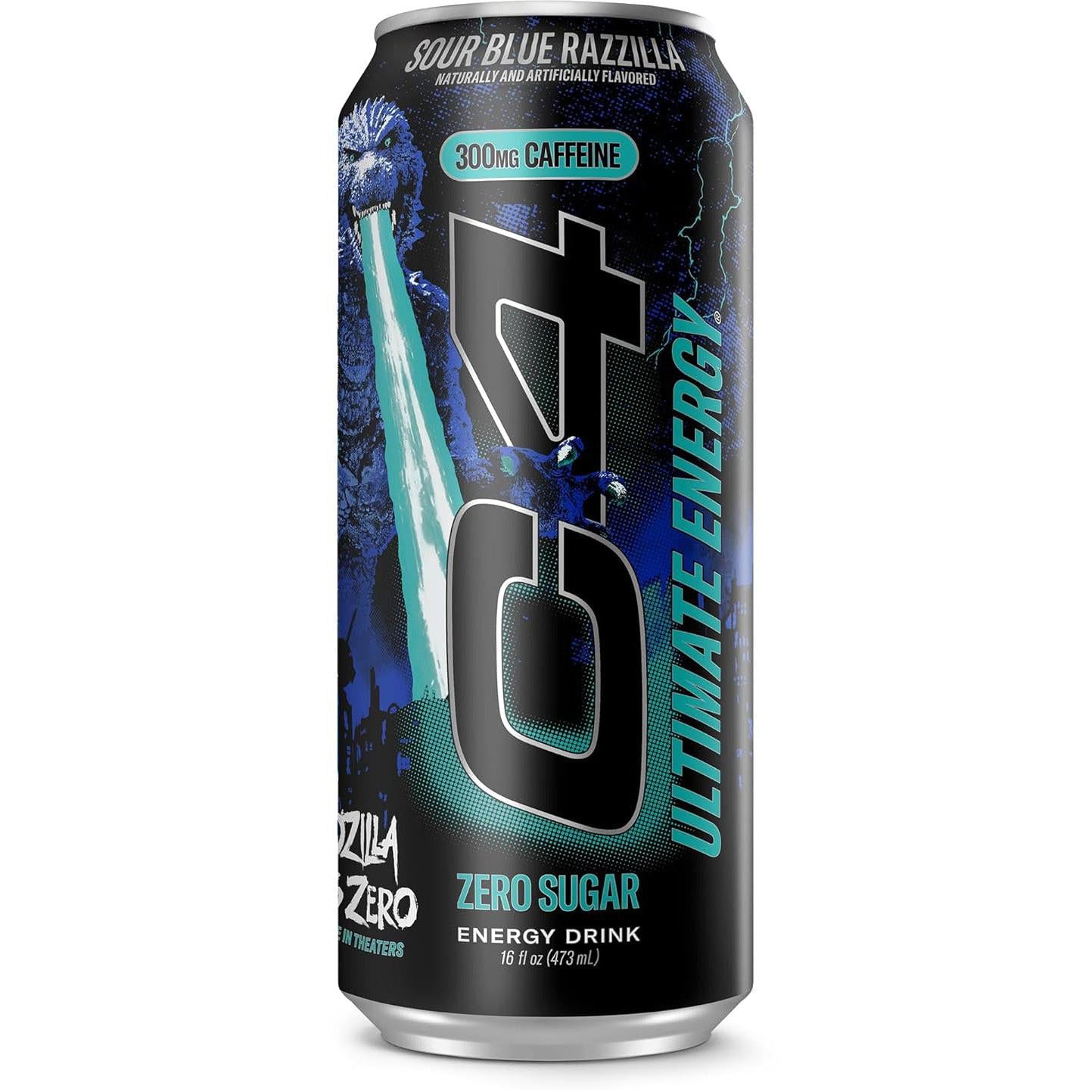 Cellucor C4 Ultimate Energy Drink (Carbonated)-Single 16 fl oz (473 mL)-Sour Blue Razilla-N101 Nutrition