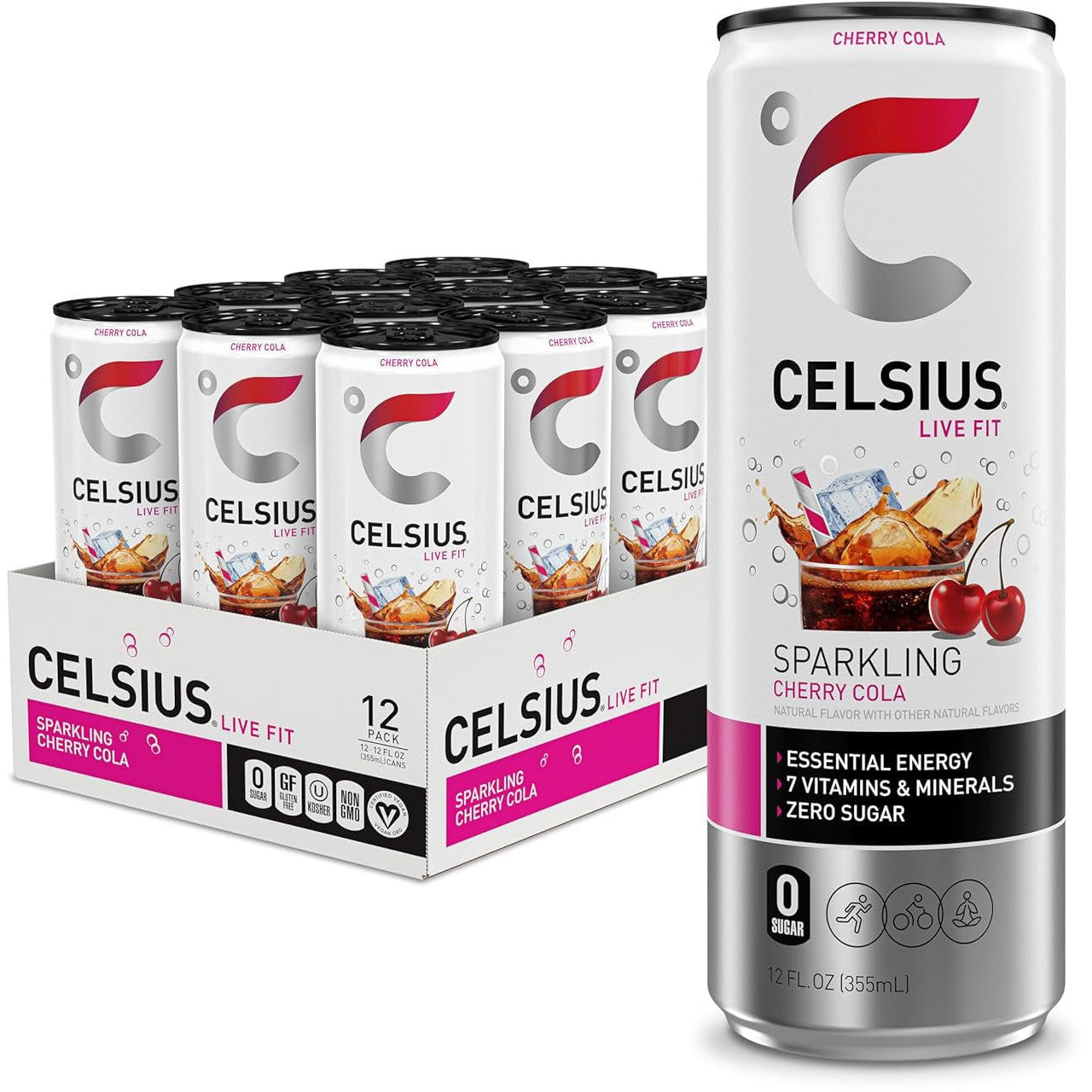 Celsius Energy Drink-Case (12 cans)-Sparkling Cherry Cola-N101 Nutrition