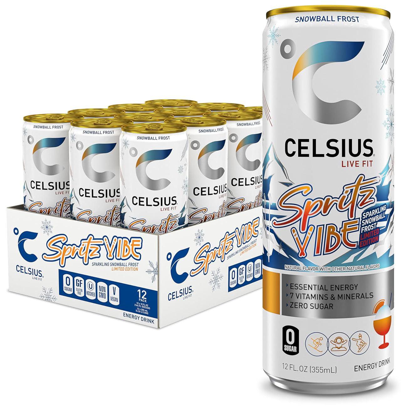 Celsius Energy Drink-Case (12 cans)-SPRITZ VIBE Sparkling Snowball Frost-N101 Nutrition