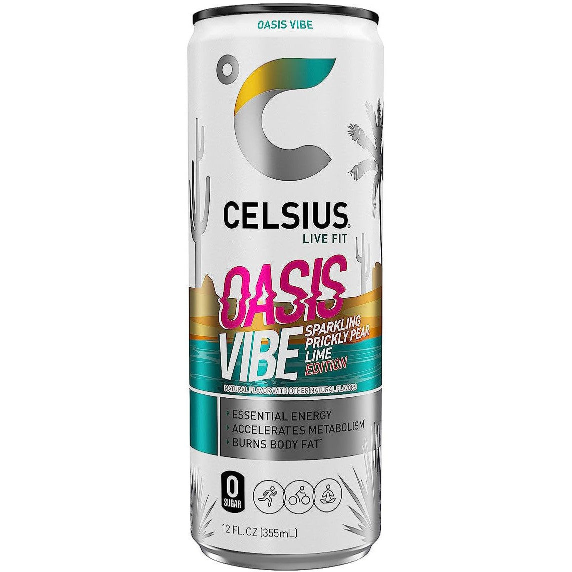 Celsius Energy Drink-Single (12 fl oz / 355 mL)-OASIS VIBE Sparkling Prickly Pear Lime-N101 Nutrition