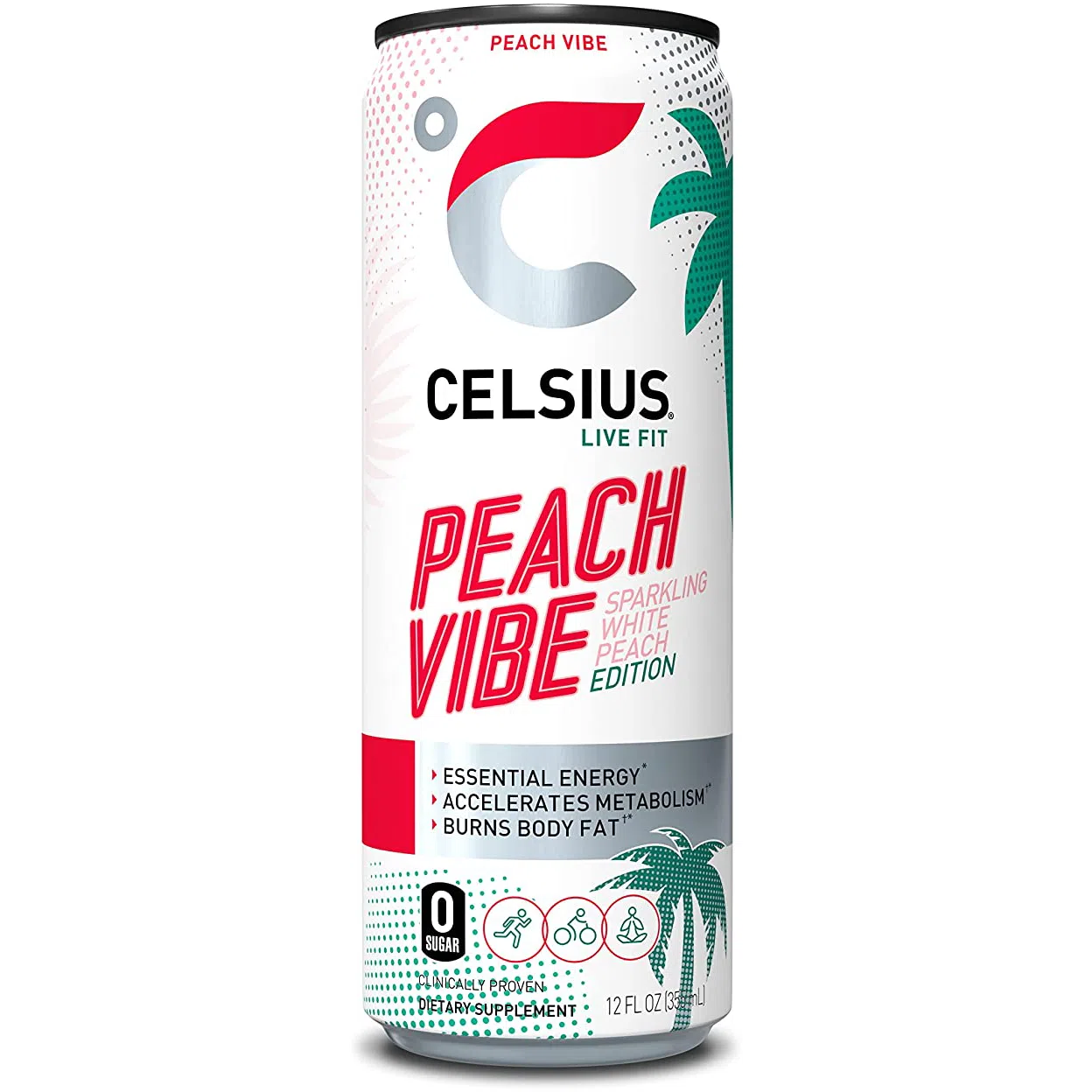 Celsius Energy Drink-Single (12 fl oz / 355 mL)-PEACH VIBE Sparkling White Peach-N101 Nutrition