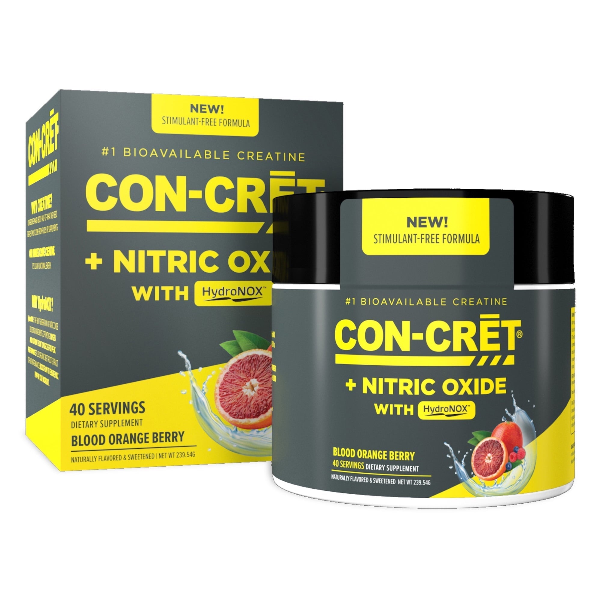 CON-CRET + Nitric Oxide with HydroNOX™-40 servings-Blood Orange Berry-N101 Nutrition