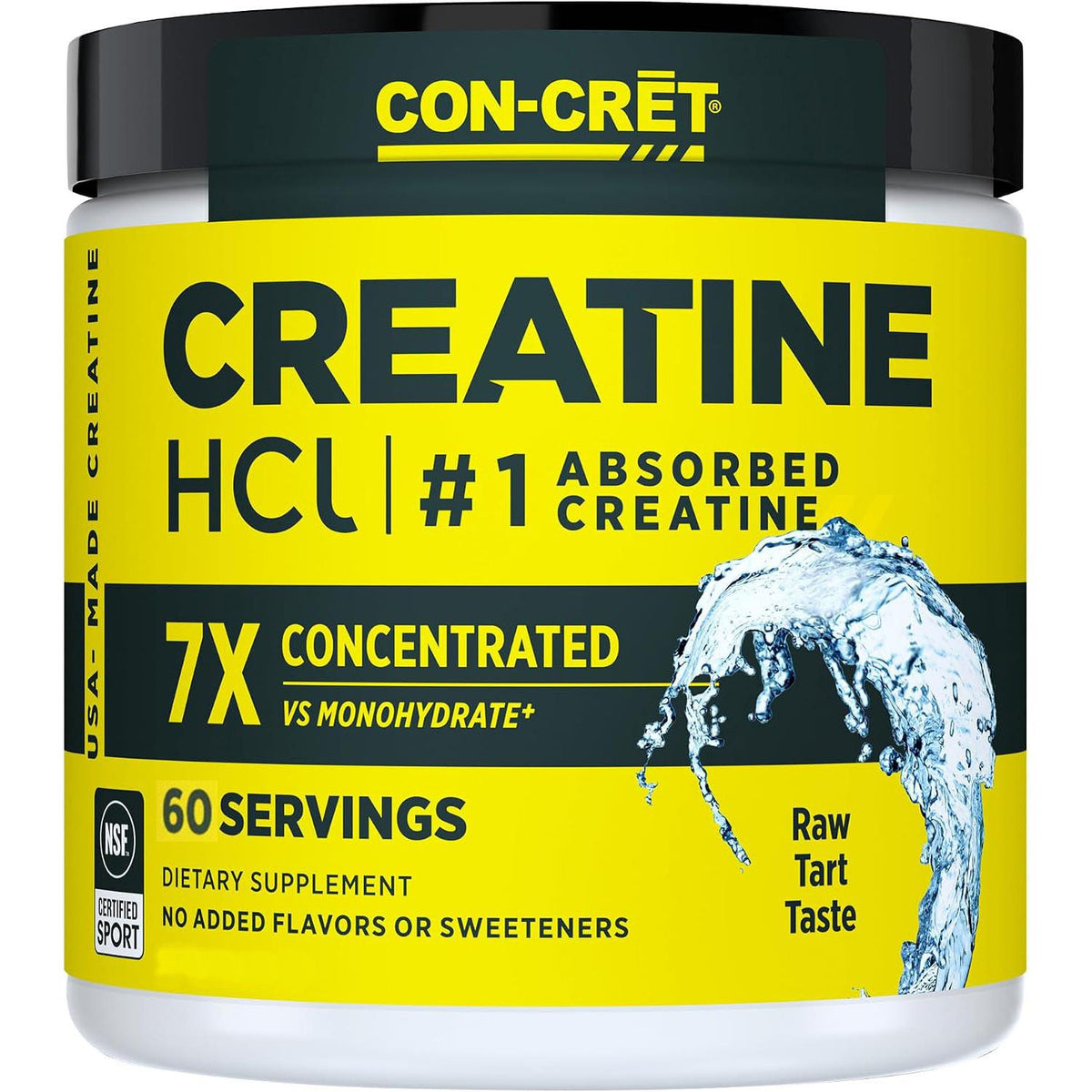 CON-CRET Patented Creatine HCl Powder-60 servings-Raw Unflavored-N101 Nutrition
