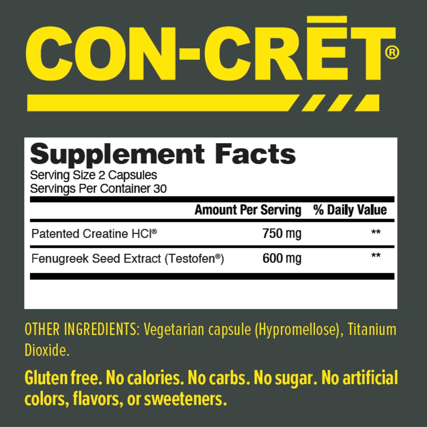 CON-CRET + TEST-60 capsules-N101 Nutrition