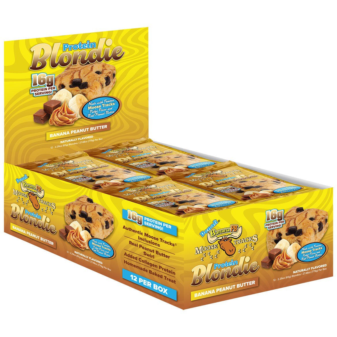 Core Nutritionals Moose Tracks® Protein Blondie-Box (12 count)-Banana Peanut Butter-N101 Nutrition