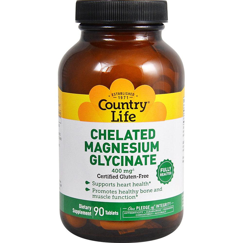 Country Life Chelated Magnesium Glycinate-90 tablets-N101 Nutrition