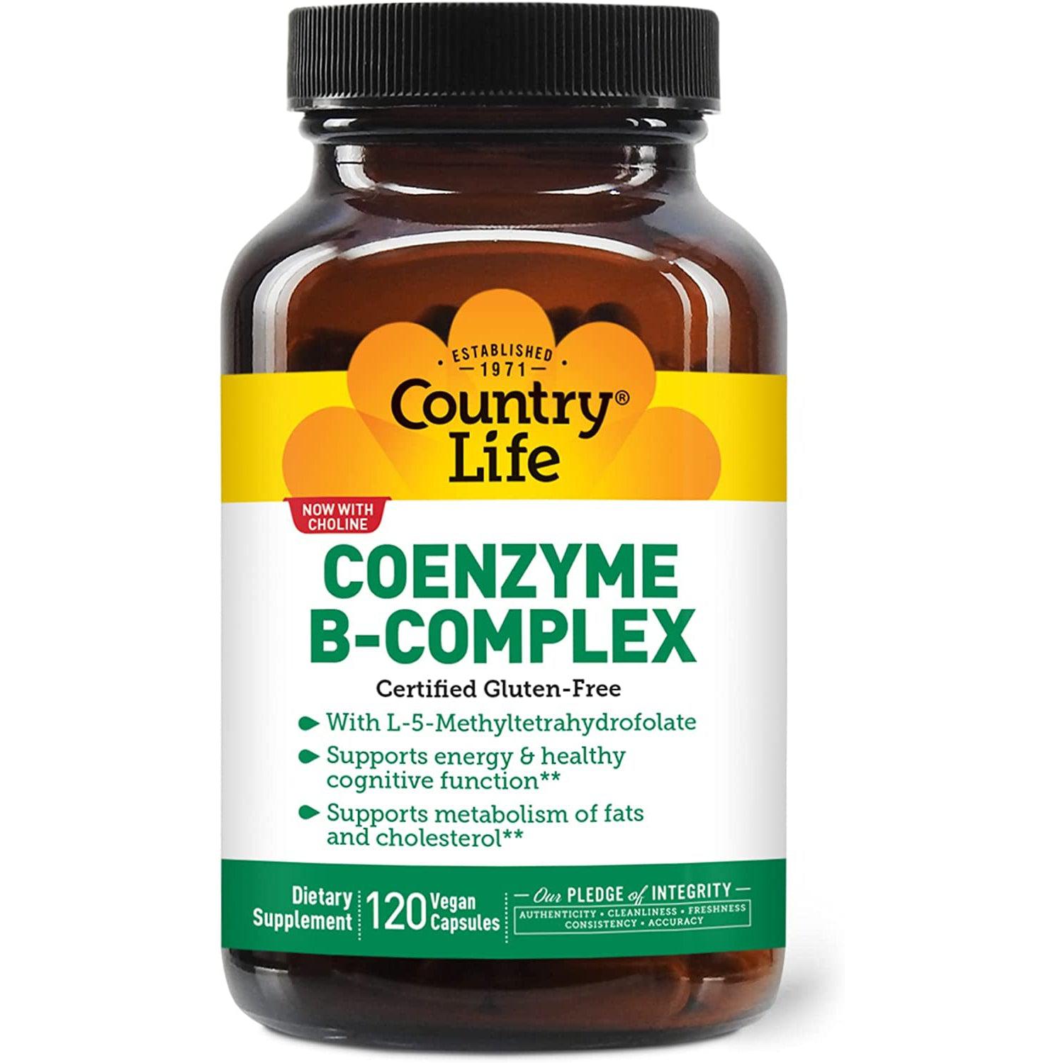 Country Life Coenzyme B-Complex Caps-120 vegan capsules-N101 Nutrition