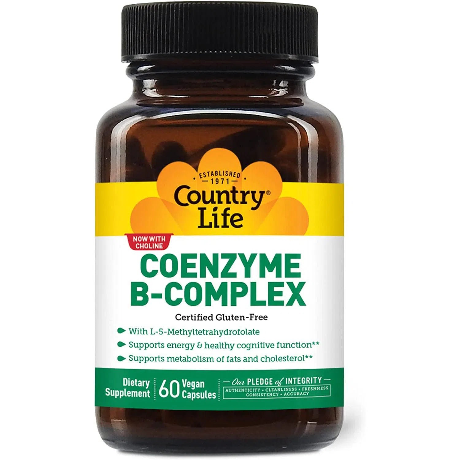 Country Life Coenzyme B-Complex Caps-60 vegan capsules-N101 Nutrition