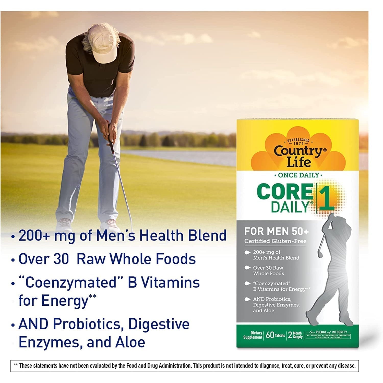 Country Life Core Daily-1 Multivitamin for Men 50+-60 tablets-N101 Nutrition