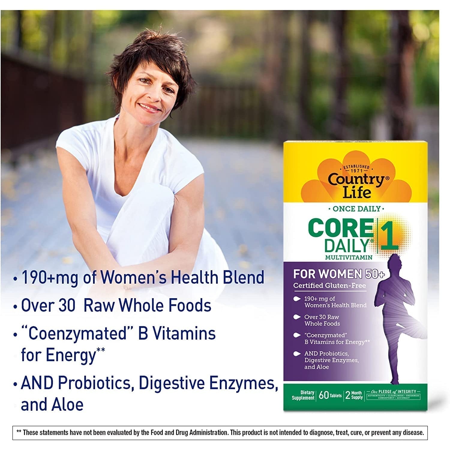 Country Life Core Daily-1 Multivitamin for Women 50+-60 tablets-N101 Nutrition