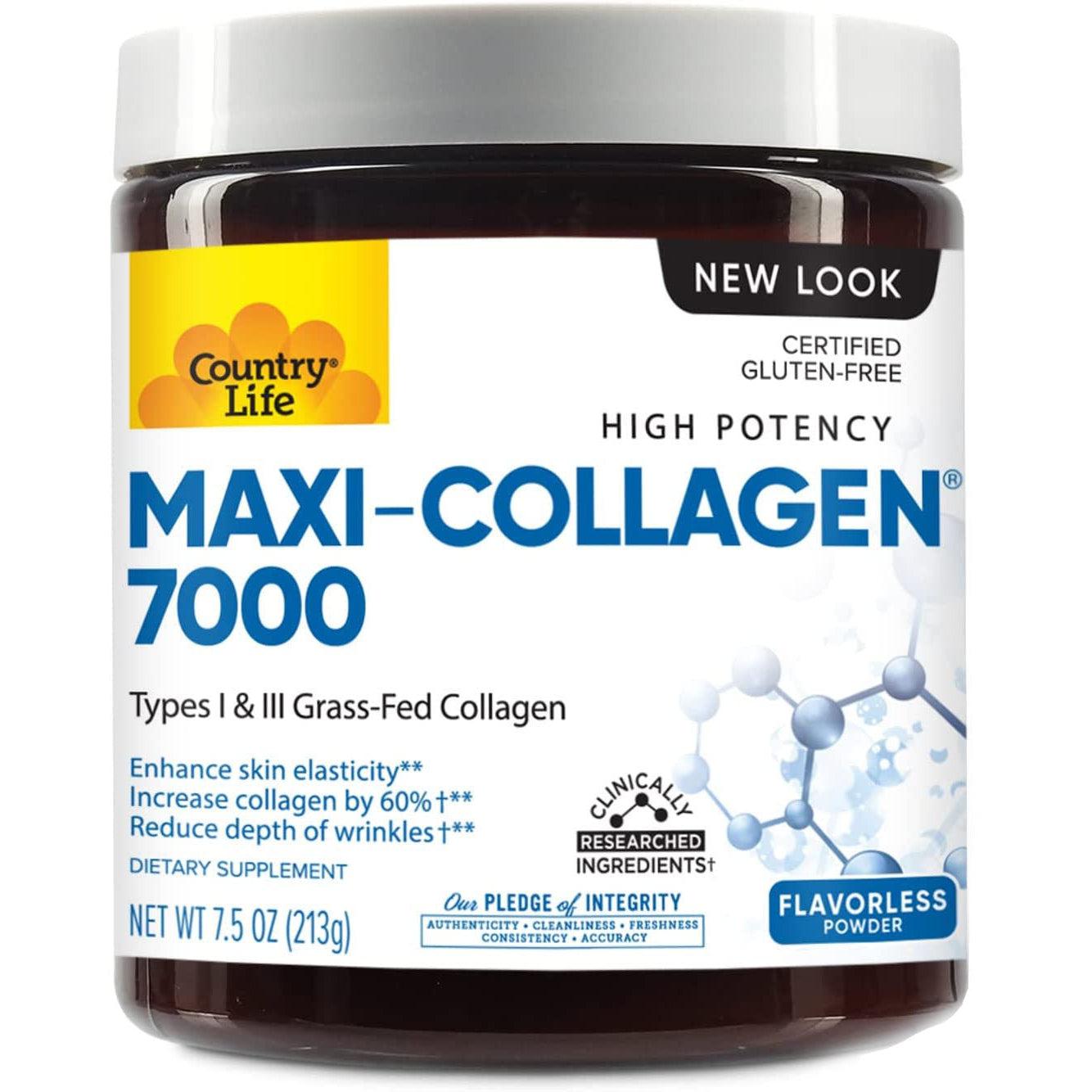 Country Life Maxi-Collagen 7000-7.5 oz (213 g)-N101 Nutrition