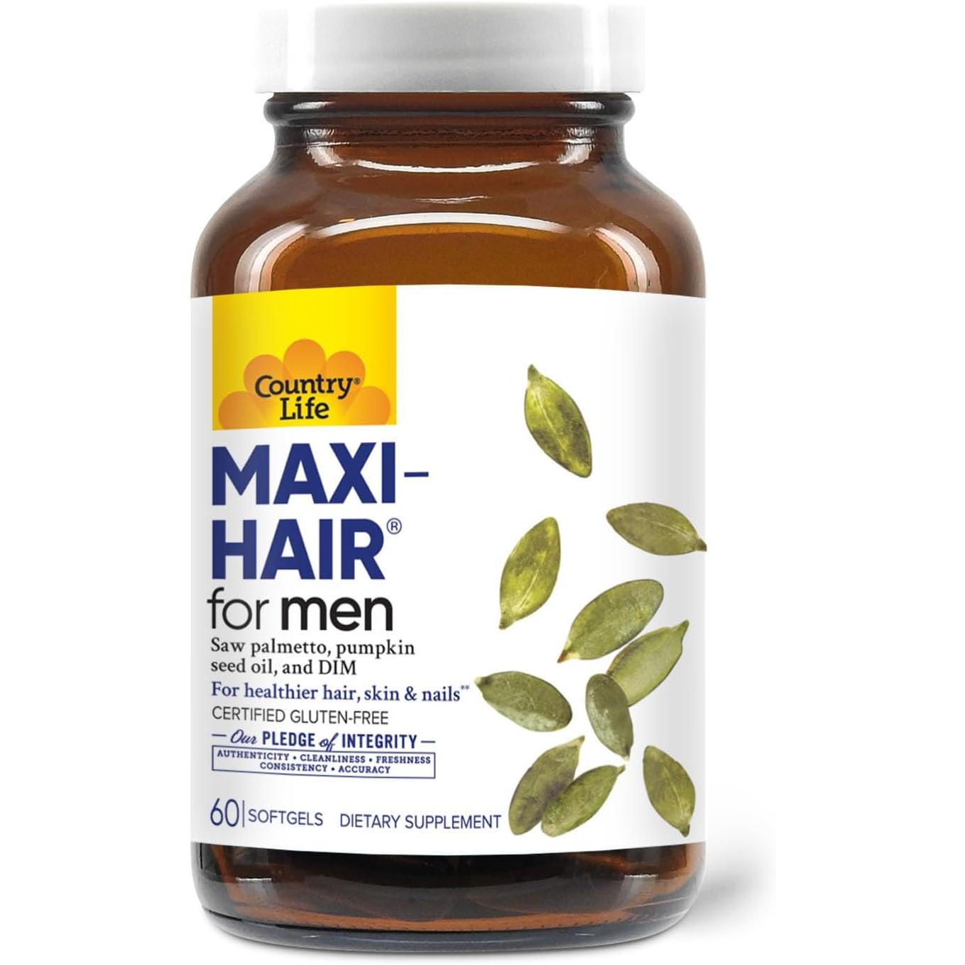 Country Life Maxi-Hair for Men-60 softgels-N101 Nutrition