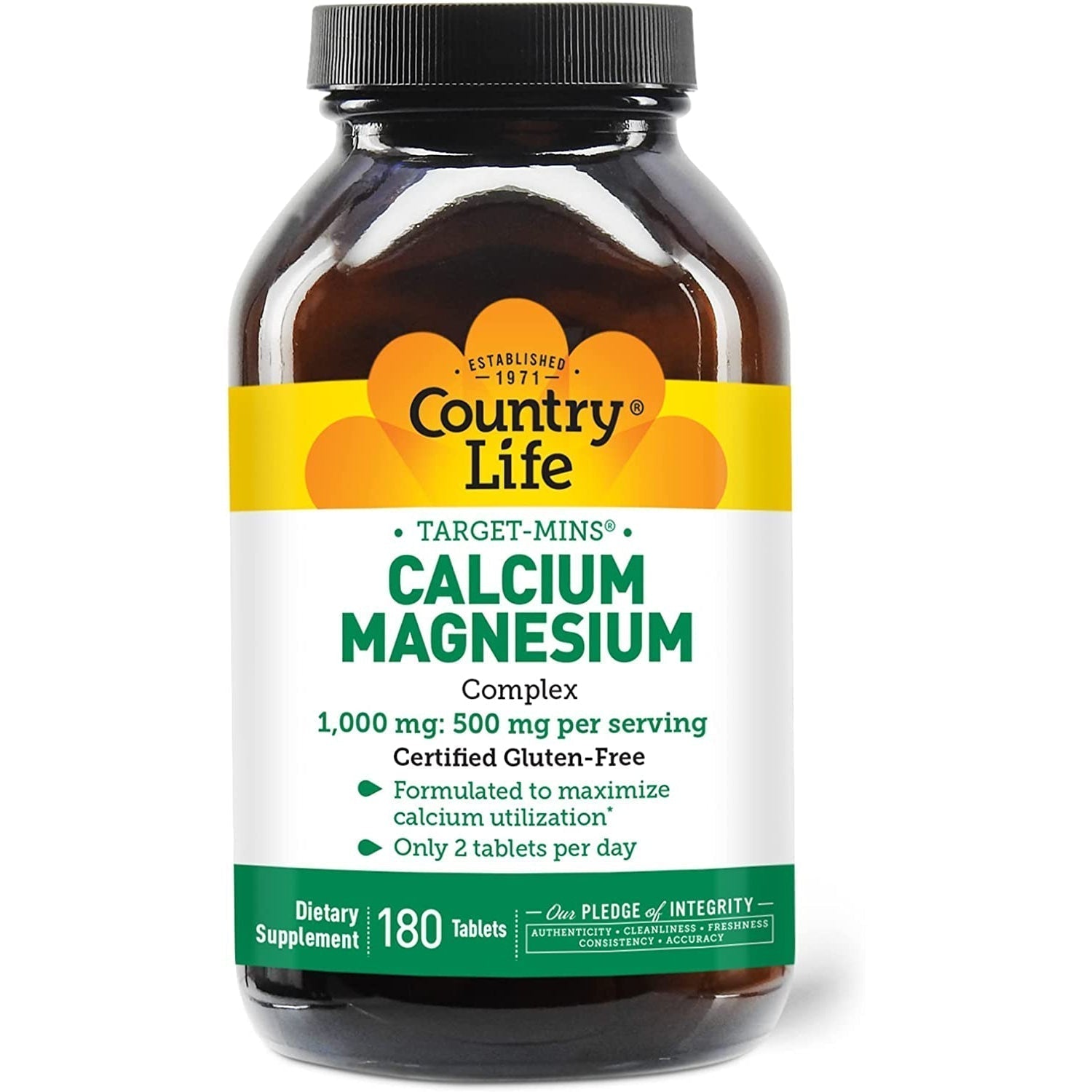 Country Life Target-Mins Calcium Magnesium Complex-180 tablets-N101 Nutrition