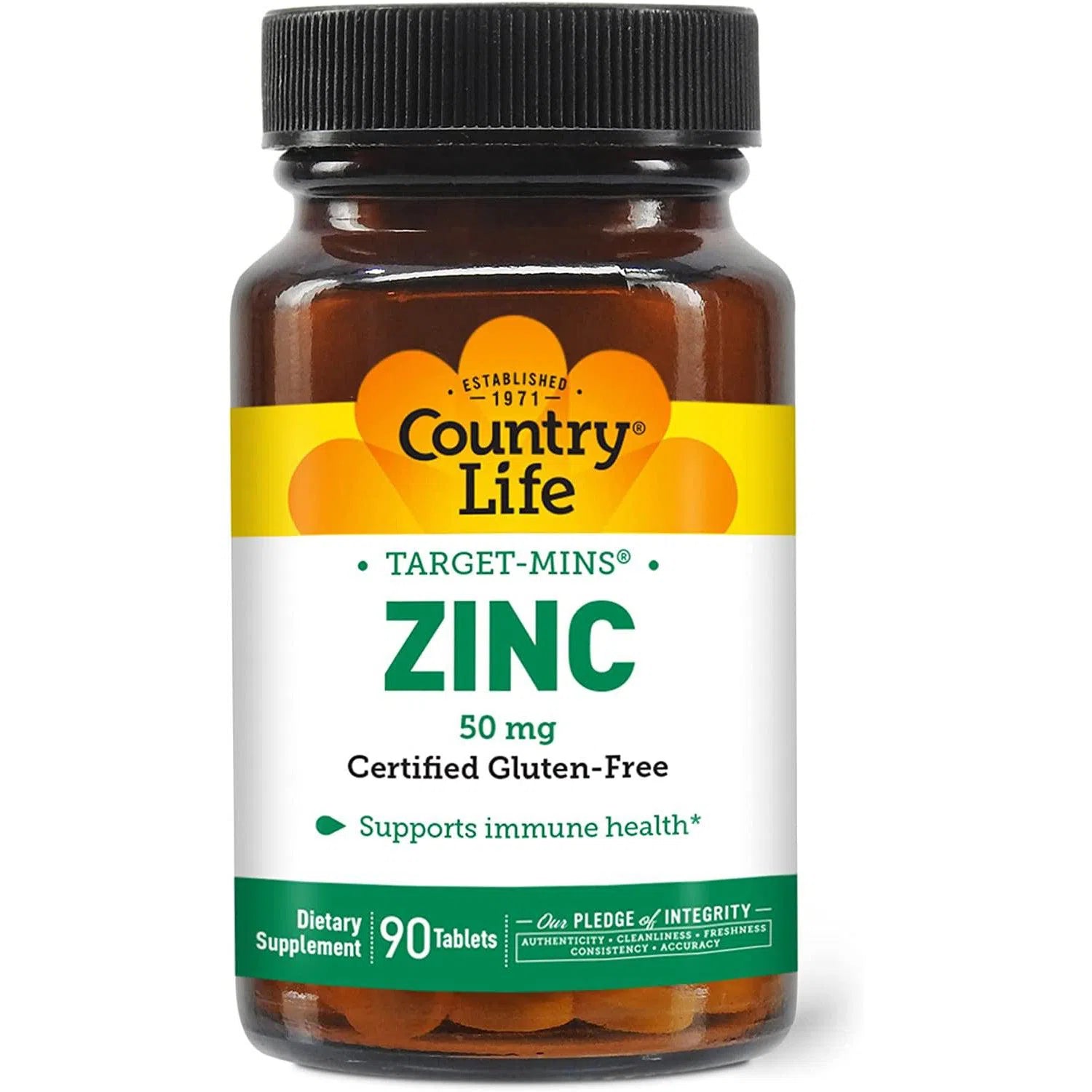 Country Life Target-Mins® Zinc 50 mg-90 tablets-N101 Nutrition