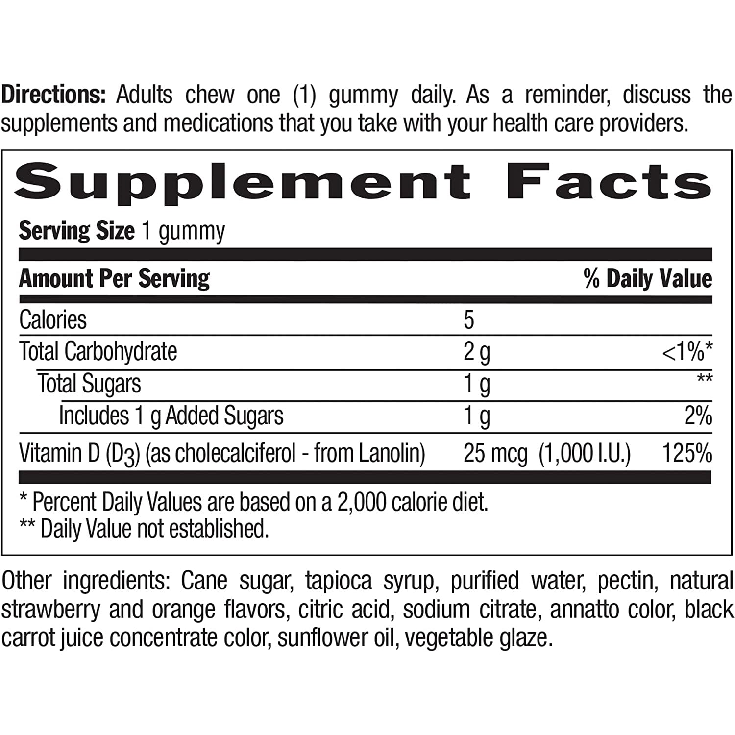 Country Life Vegan Vitamin D3 Gummies 25 mcg (1,000 IU)-60 gummies-Strawberry & Orange-N101 Nutrition