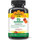 Country Life Vegan Vitamin D3 Gummies 25 mcg (1,000 IU)-60 gummies-Strawberry & Orange-N101 Nutrition