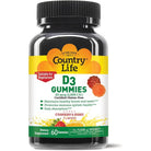 Country Life Vegan Vitamin D3 Gummies 25 mcg (1,000 IU)-60 gummies-Strawberry & Orange-N101 Nutrition