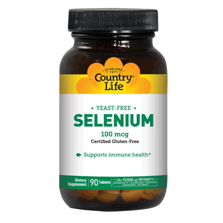 Country Life Yeast-Free Selenium 100 mcg-90 tablets-N101 Nutrition