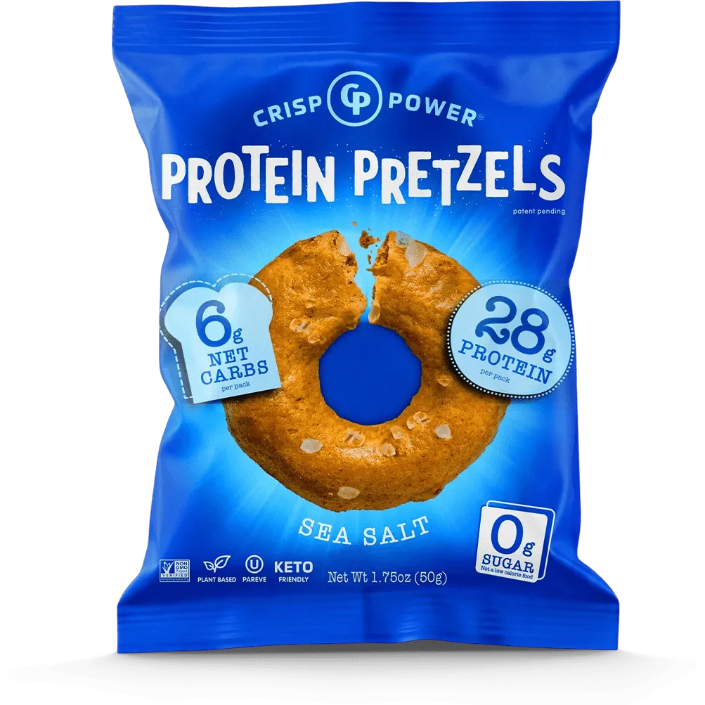 Crisp Power Protein Pretzels-Single Bag (50 g)-Sea Salt-N101 Nutrition