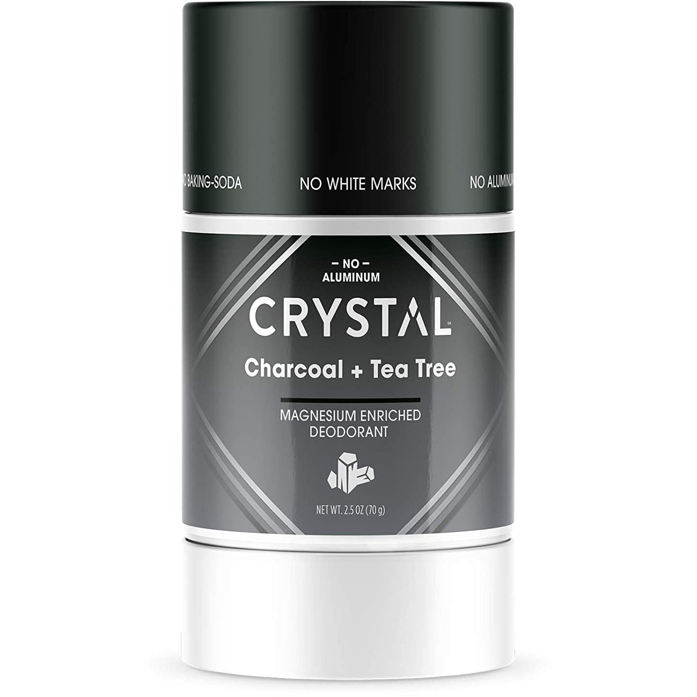 Crystal Magnesium Enriched Deodorant-2.5 oz (70 g)-Charcoal + Tea Tree-N101 Nutrition