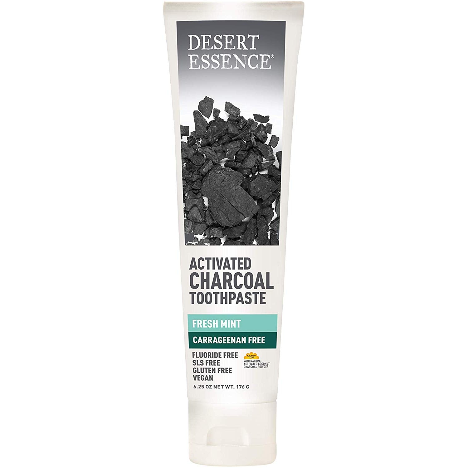 Desert Essence Activated Charcoal Toothpaste-6.25 oz (176 g)-N101 Nutrition