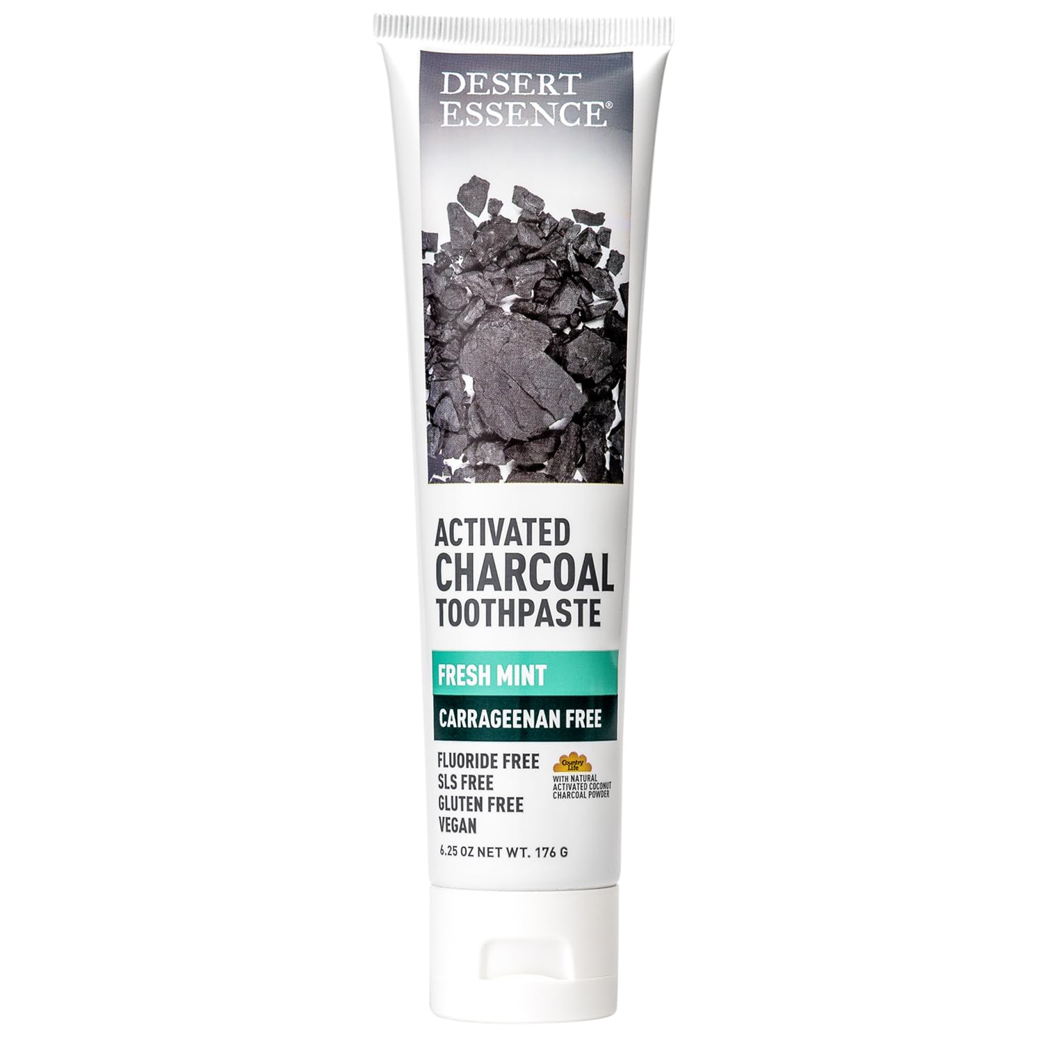 Desert Essence Activated Charcoal Toothpaste-6.25 oz (176 g)-N101 Nutrition