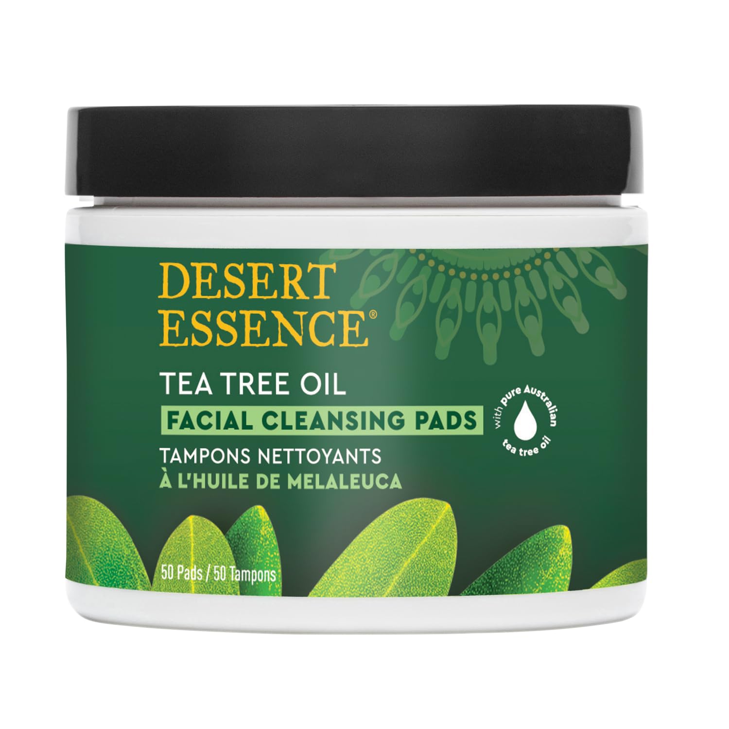 Desert Essence Tea Tree Oil Facial Cleansing Pads-50 pads-N101 Nutrition