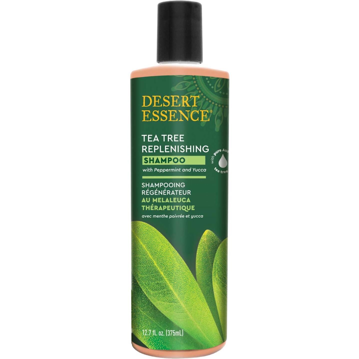 Desert Essence Tea Tree Replenishing Shampoo-12.7 fl oz (375 mL)-N101 Nutrition