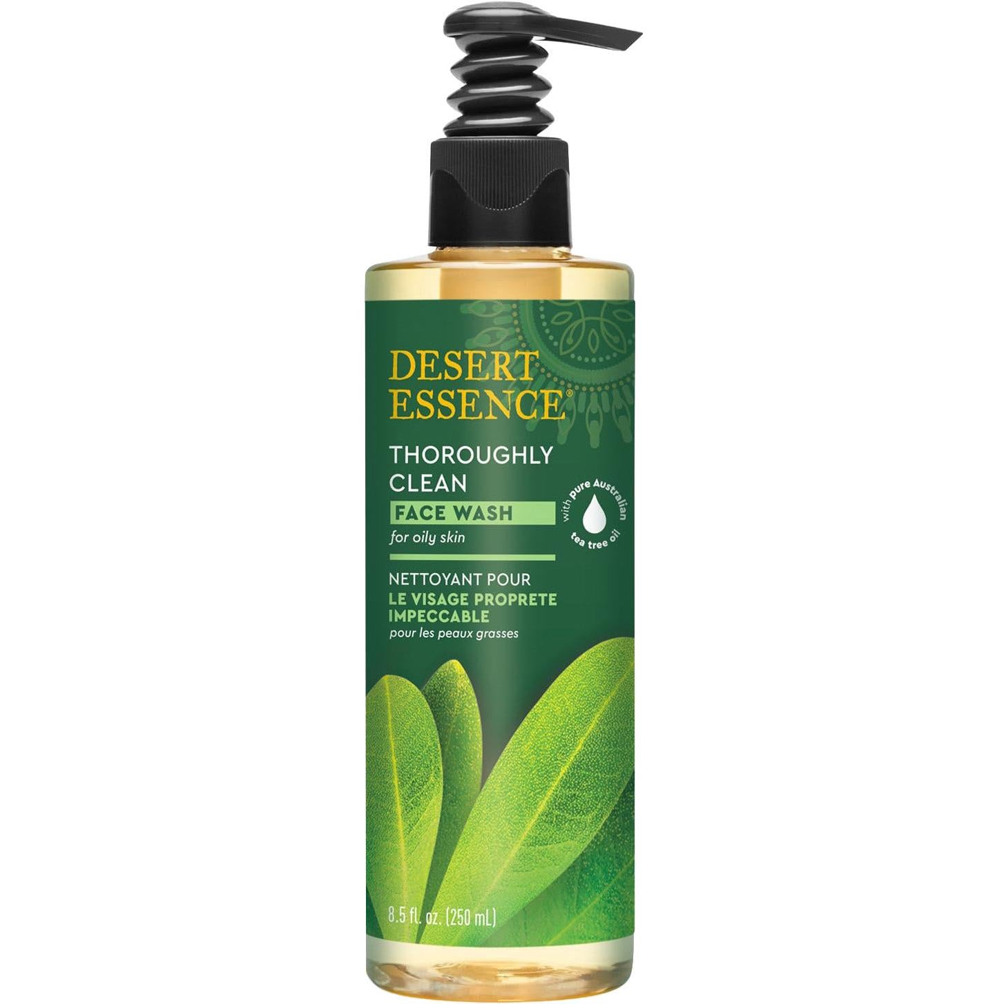 Desert Essence Thoroughly Clean Tea Tree Oil Face Wash-8.5 fl oz (250 mL)-N101 Nutrition
