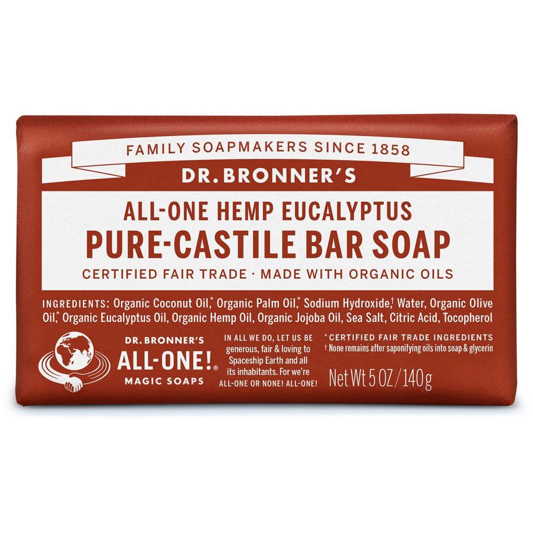 Dr. Bronner's Pure-Castile Bar Soap-5 oz (140 g)-Eucalyptus-N101 Nutrition