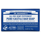 Dr. Bronner's Pure-Castile Bar Soap-5 oz (140 g)-Peppermint-N101 Nutrition