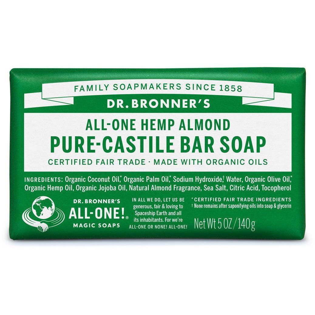 Dr. Bronner's Pure-Castile Bar Soap-Almond-5 oz (140 g)-N101 Nutrition