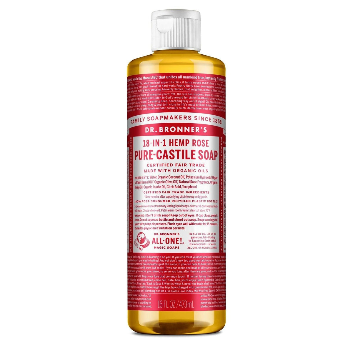 Dr. Bronner's Pure-Castile Liquid Soap-N101 Nutrition